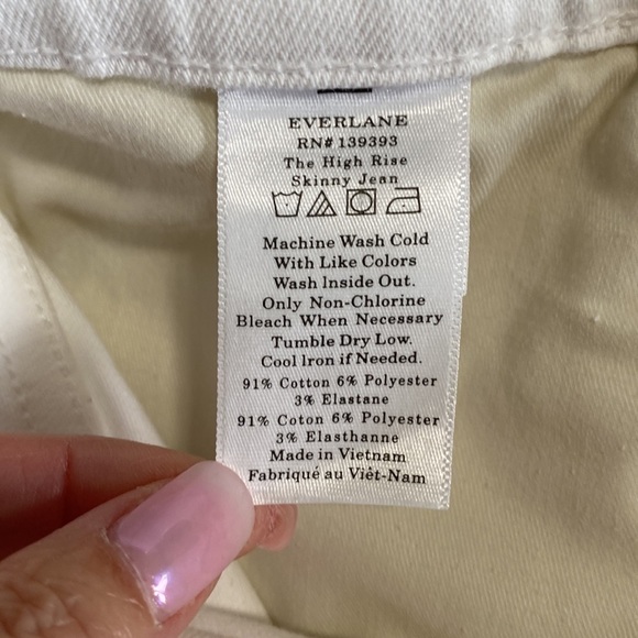 Everlane The High Rise Skinny Jean White Ankle Stretch Sz 29 - Picture 13 of 13